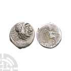 Ancient Roman Republican Coins - M Portius Cato - Victory AR Quinarius