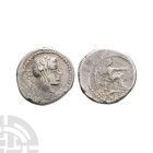 Ancient Roman Republican Coins - M Portius Cato - Victory AR Quinarius