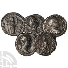 Ancient Roman Imperial Coins - Hadrian to Elagabalus - Mixed AR Denarii Group [5]