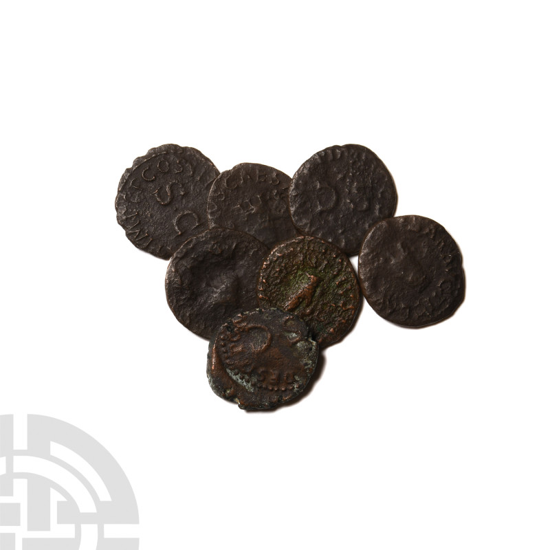 Ancient Roman Imperial Coins - Claudius - AE Quadrans Group [7]
1st century A.D...