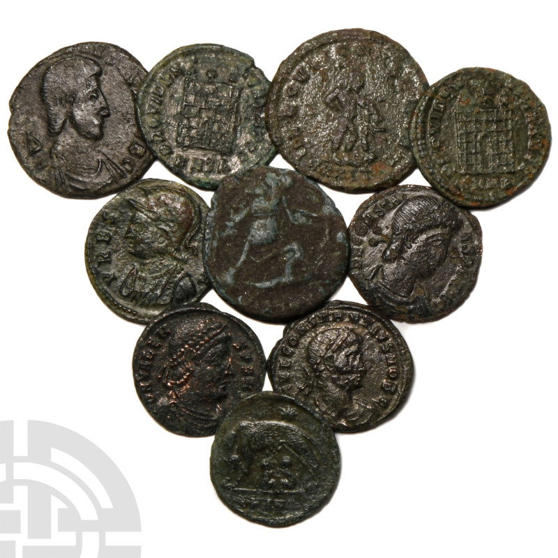 Ancient Roman Imperial Coins - Mixed Late Bronzes Coin Group [10]
4th century A...