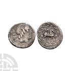 Ancient Roman Republican Coins - Mn Fonteius C f - Cupid AR Denarius