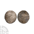 English Medieval Coins - Henry III - Canterbury / Willem - Long Cross AR Penny