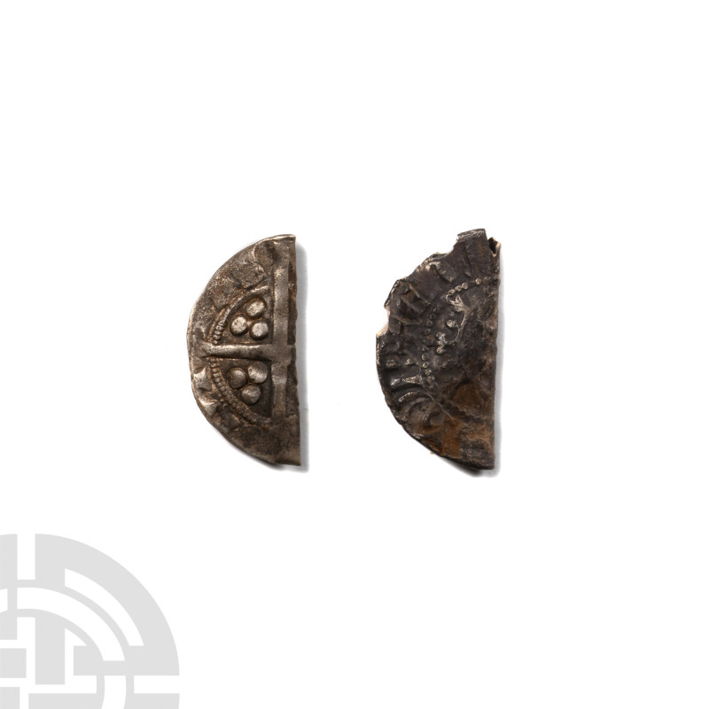 English Medieval Coins - Edward I - Folded AR Long Cross Pennies [2]
13th centu...