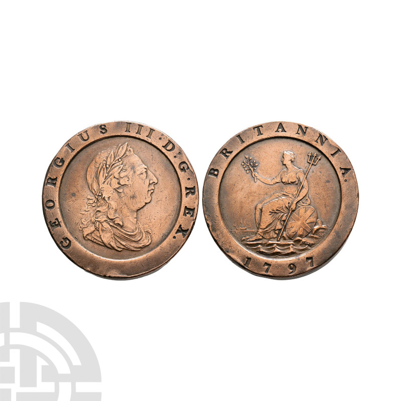 English Milled Coins - George III - 1797 - Cartwheel Twopence
Dated 1797 A.D. S...