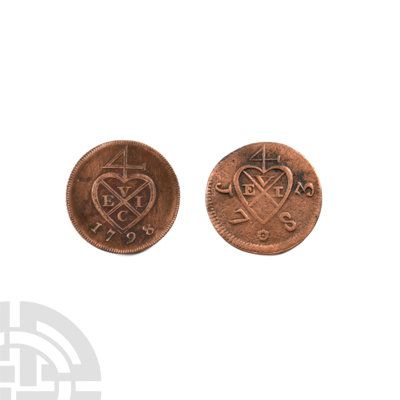 World Coins - Sumatra - BIEC - 1 and 2 Kepings [2]
1783 and 1798 A.D. Obvs: bal...