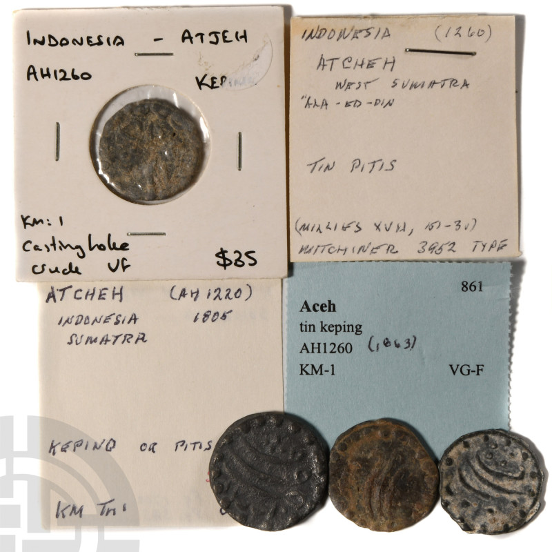 World Coins - Sumatra - Atcheh - Tin Kepings and Pitis [4]
Dated 1260 h / 1863 ...