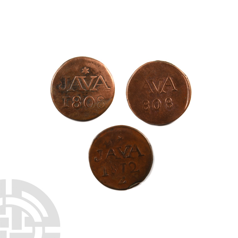 World Coins - Java - Duits [3]
Dated 1808 and 1812 A.D. Dutch East Indies (2), ...