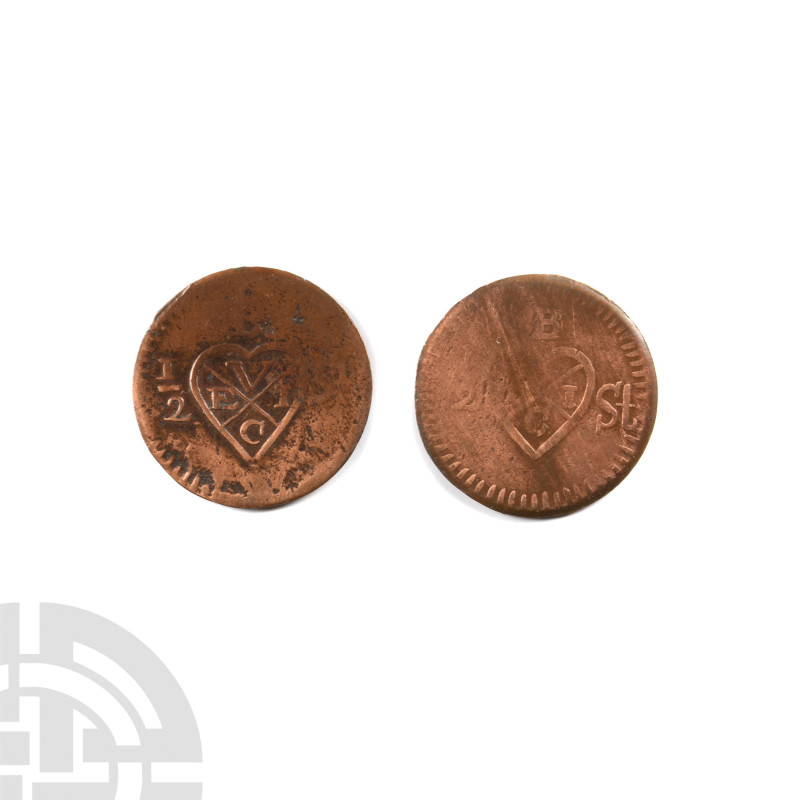 World Coins - Java - 1/2 Stuivers [2]
Dated 1811 and 1814 A.D. Obvs: bale mark ...