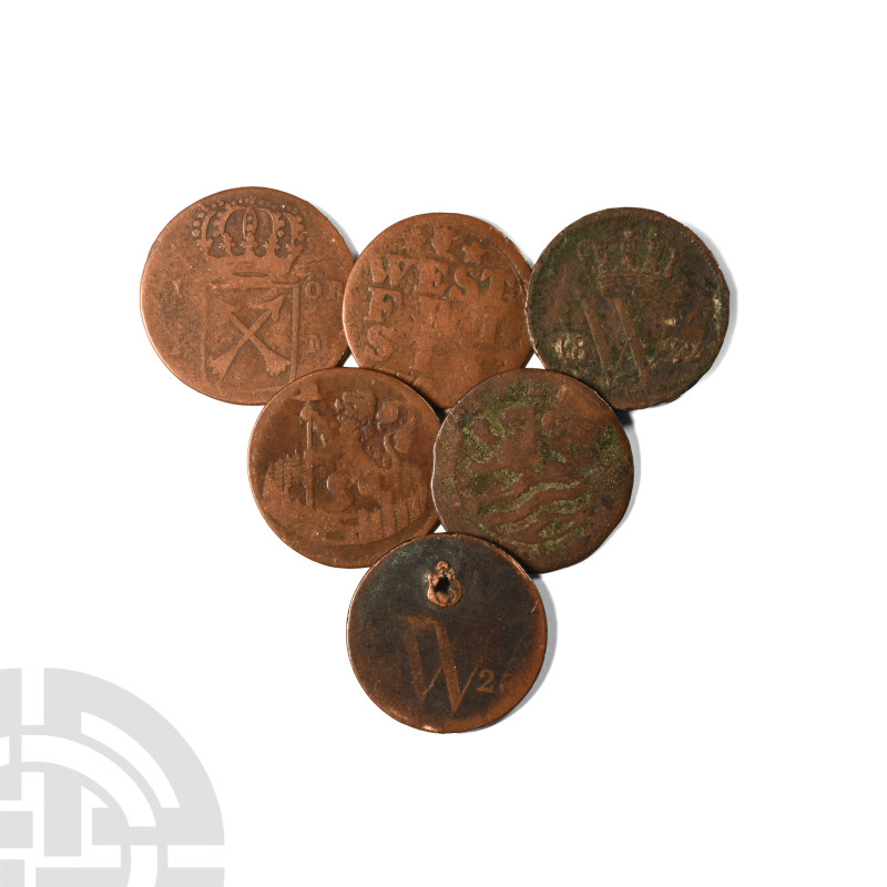 World Coins - Netherlands - Mixed States - Duits [6]
18th century A.D. Group co...