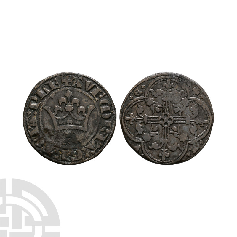 World Tokens - France - Crown Jeton
Late 15th century A.D. Obv: crown with AVE ...