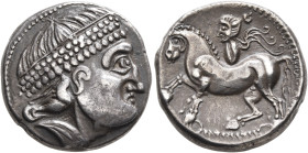MIDDLE DANUBE. Uncertain tribe. 2nd century BC. Tetradrachm (Silver, 21 mm, 12.51 g, 1 h), 'Kroisbach mit Reiterstumpf' type, mint in Burgenland or we...