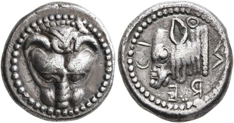 BRUTTIUM. Rhegion. Anaxilas, tyrant, circa 494/3-462/1 BC. Drachm (Silver, 17 mm...