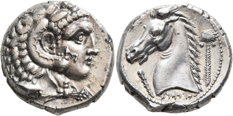 SICILY. Entella (?). Punic issues, circa 300-289 BC. Tetradrachm (Silver, 25 mm,...