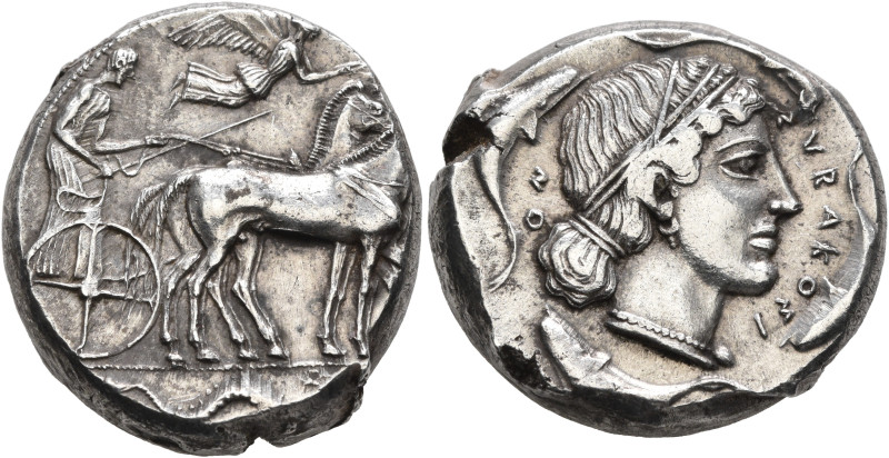 SICILY. Syracuse. Second Democracy, 466-405 BC. Tetradrachm (Silver, 23 mm, 17.5...