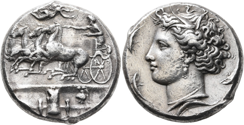 SICILY. Syracuse. Dionysios I, 405-367 BC. Dekadrachm (Silver, 35 mm, 42.93 g, 2...