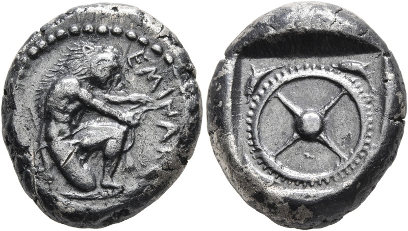SKYTHIA. Olbia. Eminakos, circa 450-425 BC. Stater (Silver, 21 mm, 11.66 g). EMI...