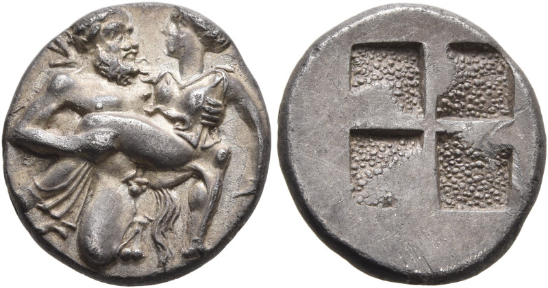 ISLANDS OFF THRACE, Thasos. Circa 412-404 BC. Drachm (Silver, 16 mm, 3.57 g). Nu...