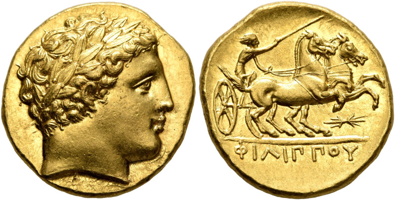 KINGS OF MACEDON. Philip II, 359-336 BC. Stater (Gold, 19 mm, 8.62 g, 12 h), Pel...