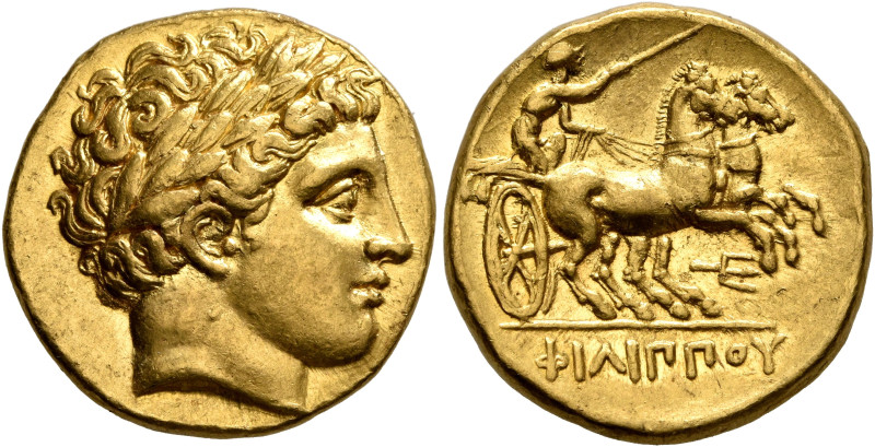 KINGS OF MACEDON. Philip II, 359-336 BC. Stater (Gold, 19 mm, 8.59 g, 10 h), Pel...