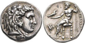 KINGS OF MACEDON. Alexander III ‘the Great’, 336-323 BC. Tetradrachm (Silver, 26 mm, 17.26 g, 12 h), Memphis, struck under Ptolemy I as satrap, circa ...