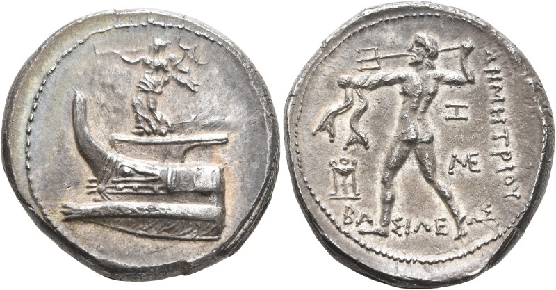 KINGS OF MACEDON. Demetrios I Poliorketes, 306-283 BC. Tetradrachm (Silver, 27 m...