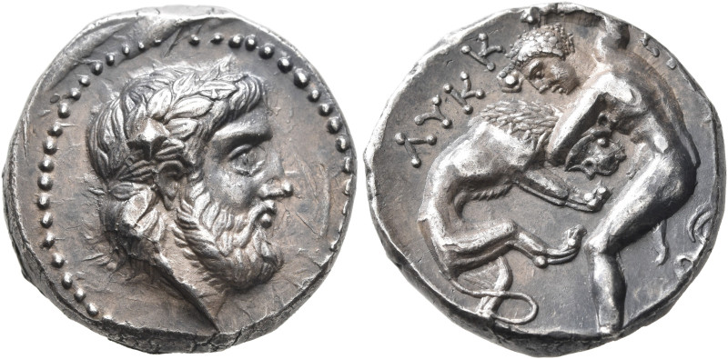 KINGS OF PAEONIA. Lykkeios, circa 359-335 BC. Tetradrachm (Silver, 22 mm, 12.75 ...