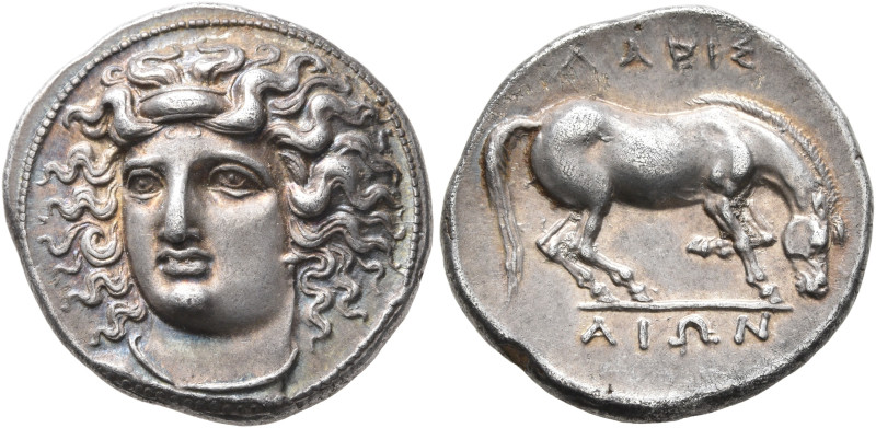 THESSALY. Larissa. Circa 356-342 BC. Drachm (Silver, 20 mm, 6.00 g, 6 h). Head o...