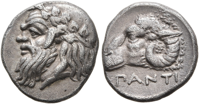 CIMMERIAN BOSPOROS. Pantikapaion. Circa 380-370 BC. Diobol (Silver, 13 mm, 1.88 ...
