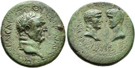 MOESIA INFERIOR. Tomis. Vespasian, with Titus and Domitian as Caesars, 69-79. Assarion (Bronze, 19 mm, 5.19 g, 3 h), 70-79. ΚΑΙϹΑΡ ΟΥЄϹΠΑϹΙΑΝΟϹ / ΤΟΜΙ...