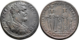LYDIA. Philadelphia. Septimius Severus, 193-211. Hexassarion (Orichalcum, 35 mm, 26.47 g, 6 h), Ioulianos Apol., strategos. Homonoia with Sardis, 205-...