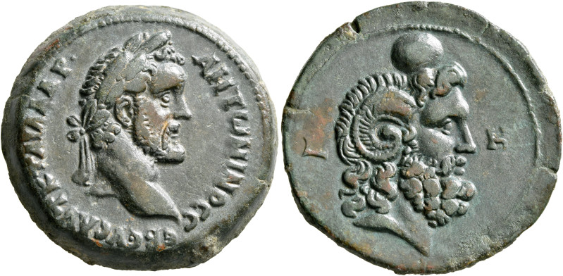 EGYPT. Alexandria. Antoninus Pius, 138-161. Drachm (Bronze, 34 mm, 26.91 g, 11 h...