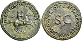 Nero & Drusus Caesar, died 31 and 33, respectively. Dupondius (Orichalcum, 30 mm, 15.28 g, 6 h), Rome, struck under Gaius (Caligula), 37-38. NERO ET D...