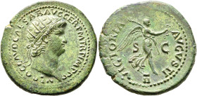 Nero, 54-68. Dupondius (Orichalcum, 31 mm, 16.16 g, 6 h), Rome, circa 64. NERO CLAVD CAESAR AVG GER P M TR P IMP P P Radiate head of Nero to right. Re...