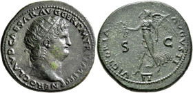 Nero, 54-68. Dupondius (Orichalcum, 29 mm, 15.20 g, 6 h), Lugdunum, circa 64. NERO CLAVD CAESAR AVG GER P M TR P IMP P P Radiate head of Nero to right...