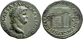 Nero, 54-68. As (Copper, 29 mm, 10.06 g, 6 h), Lugdunum, circa 66. IMP NERO CAESAR AVG P MAX TR POT P P Bare head of Nero to right, small globe at poi...