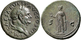Vespasian, 69-79. As (Copper, 27 mm, 11.33 g, 6 h), Rome, 76. IMP CAESAR VESP AVG COS VII Laureate head of Vespasian to right. Rev. S - C Spes advanci...