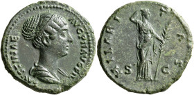 Faustina Junior, Augusta, 147-175. As (Copper, 27 mm, 11.34 g, 1 h), Rome, circa 147-150. FAVSTINAE AVG PII AVG FIL Draped bust of Faustina Junior to ...