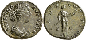 Faustina Junior, Augusta, 147-175. Dupondius (Orichalcum, 25 mm, 12.57 g, 6 h), Rome, circa 170-175. FAVSTINA AVGVSTA Draped bust of Faustina Junior t...