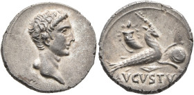 Civil Wars, 68-69. Rhine Legions, in the name of Augustus (27 BC-AD 14). Denarius (Silver, 17 mm, 3.45 g, 1 h), uncertain mint in Gaul or in the Rhine...
