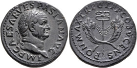 Vespasian, 69-79. Dupondius (Orichalcum, 27 mm, 12.67 g, 6 h), Rome, for circulation in Syria, 74. IMP CAESAR VESPASIAN AVG Laureate head of Vespasian...