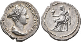 Sabina, Augusta, 128-136/7. Denarius (Silver, 20 mm, 3.22 g, 6 h), Rome, circa 128-129. SABINA AVGVSTA HADRIANI AVG P P Diademed and draped bust of Sa...