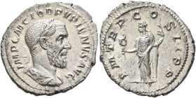 Pupienus, 238. Denarius (Silver, 20 mm, 2.87 g, 12 h), Rome, circa April-June 238. IMP C M CLOD PVPIENVS AVG Laureate, draped and cuirassed bust of Pu...