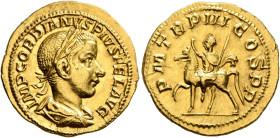 Gordian III, 238-244. Aureus (Gold, 20 mm, 5.00 g, 6 h), Rome, 240. IMP GORDIANVS PIVS FEL AVG Laureate, draped and cuirassed bust of Gordian III to r...