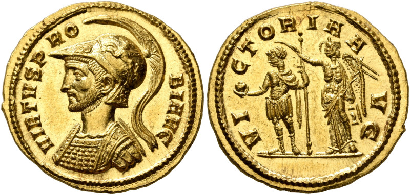 Probus, 276-282. Aureus (Gold, 20 mm, 6.37 g, 12 h), Siscia, early 279. VIRTVS P...