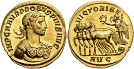 Probus, 276-282. Aureus (Gold, 21 mm, 6.52 g, 12 h), Serdica, 2nd half of 280-early 281. IMP C M AVR PROBVS PIVS AVG Laureate and cuirassed bust of Pr...