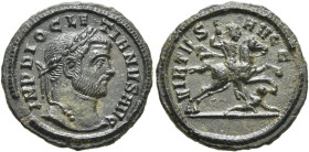 Diocletian, 284-305. Quinarius (Bronze, 16 mm, 2.24 g, 7 h), Siscia, circa 293-294. IMP DIOCLETIANVS AVG Laureate head of Diocletian to right. Rev. VI...