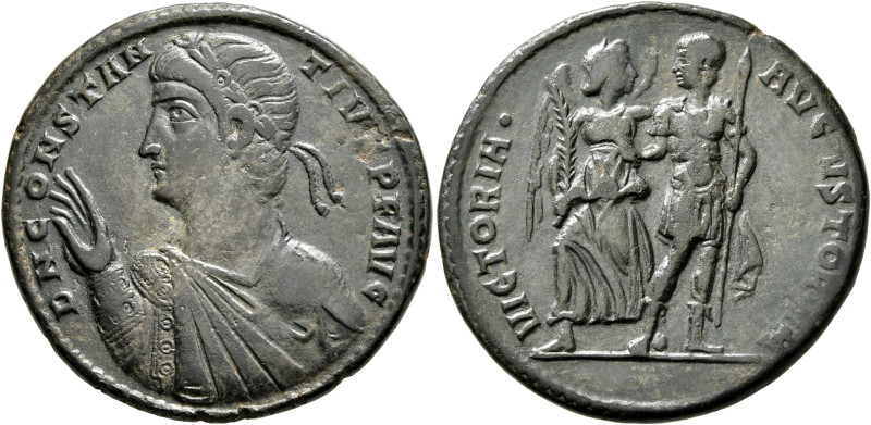 Constantius II, 337-361. Medallion (Bronze, 34 mm, 18.38 g, 6 h), Rome, spring-3...