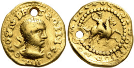 UNCERTAIN GERMANIC TRIBES, Aurum Barbarorum. Late 3rd-early 4th centuries. 'Aureus' (Gold, 18 mm, 6.10 g, 4 h), 'Ulów Group', O1/R1. Imitating Valeria...