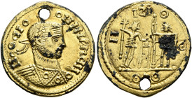 UNCERTAIN GERMANIC TRIBES, Aurum Barbarorum. Late 3rd-early 4th centuries. 'Aureus' (Subaeratus, 19 mm, 2.01 g, 6 h), 'Plated Group'. Imitating Probus...